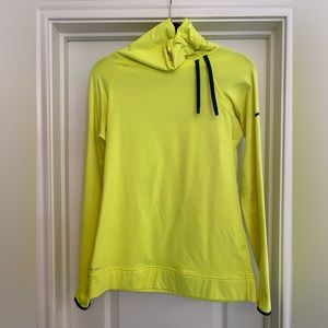 Neon yellow Nike pro pullover with neck warmer